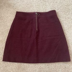 Madewell burgundy wool mini skirt 00